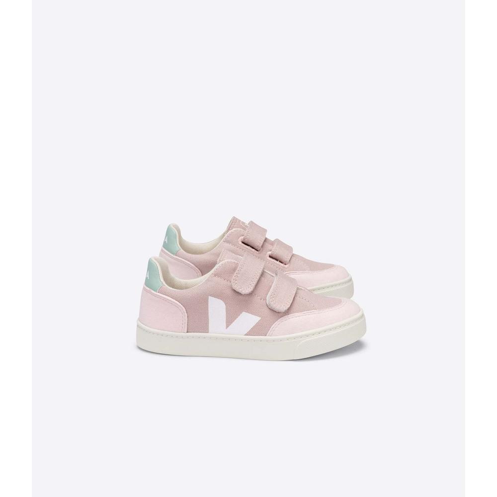 Veja V-12 CANVAS Kids\' Shoes Pink | NZ 803HAP